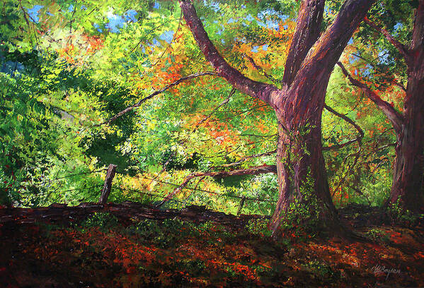 Connecticut Poster featuring the painting Connecticut Autumn by Maryann Boysen