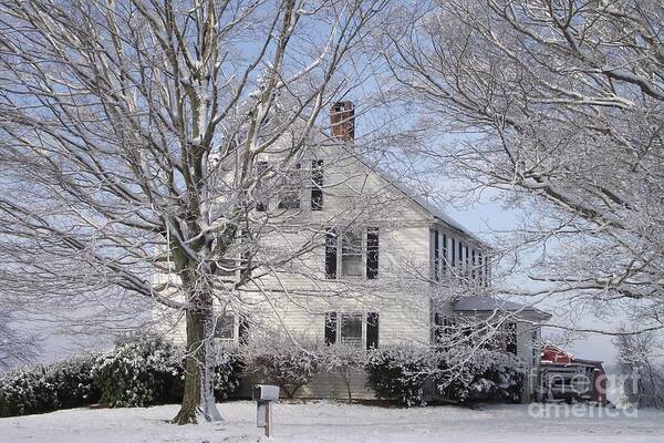 Connecticut Farmhouse Poster featuring the photograph Connecticut Winter by Michelle Welles