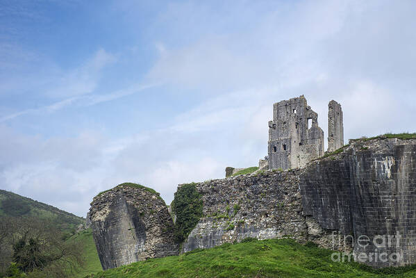 Castles Poster featuring the photograph Corfe Castle by David Lichtneker