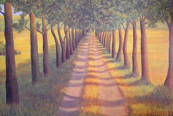 Landscape Poster featuring the painting Country Lane by SophiaArt Gallery