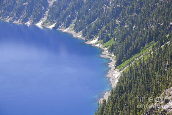 Nature Poster featuring the photograph Crater Lake And Fir Lined Slopes by Ellen Thane