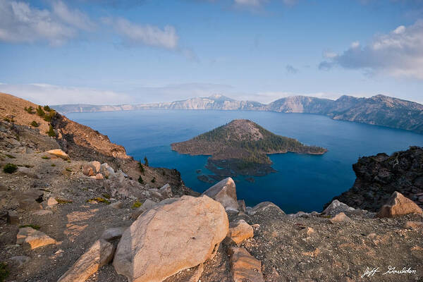 Awe Poster featuring the photograph Crater Lake in the Evening by Jeff Goulden