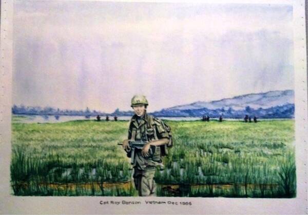 Landscape Poster featuring the painting Dad in Viet Nam SOLD by Richard Benson