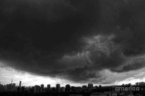 Storm Poster featuring the photograph Dark Dramatic Clouds by Charline Xia