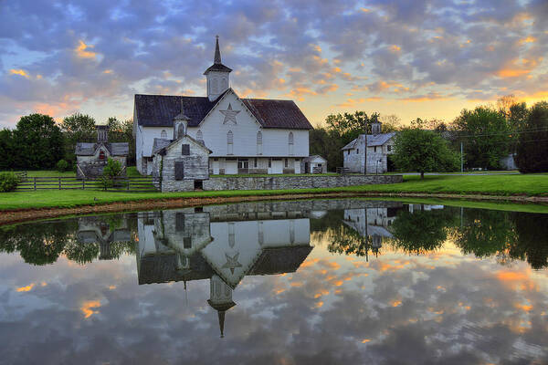 Barn Poster featuring the photograph Dawn At The Star Barn by Dan Myers