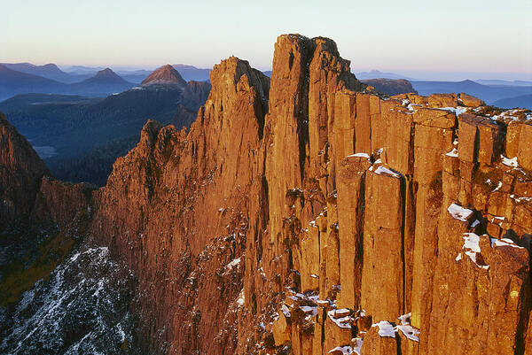 Feb0514 Poster featuring the photograph Dawn On Mount Geryon Tasmania by Grant Dixon