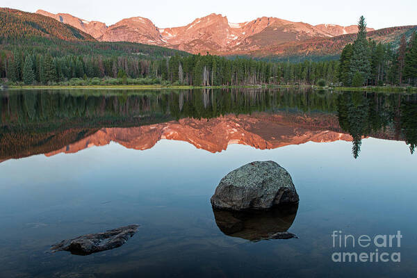 Colorado Poster featuring the photograph Dawn over Sprague Lake in Rocky Mountain National Park by Fred Stearns