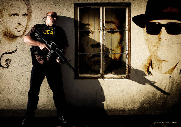 Breaking Bad Poster featuring the digital art Dean Norris as Hank Schrader @ TV serie Breaking Bad by Gabriel T Toro