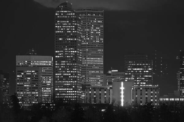 Skyline Poster featuring the photograph Denver Downtown by Eric Rundle