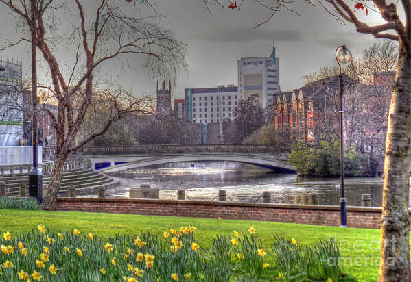 Derby Poster featuring the photograph Derby and the River Derwent by Rod Jones