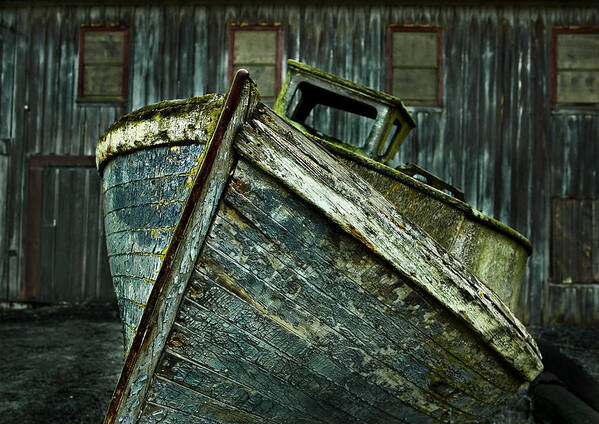 Nature Poster featuring the photograph Derelict Behind the Old Fish Cannery by Mary Jo Allen