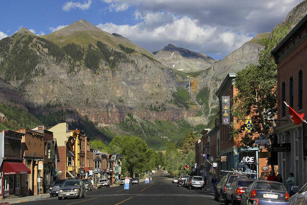 Rocky Mountains Poster featuring the photograph Downtown Telluride Colorado by Mike McGlothlen