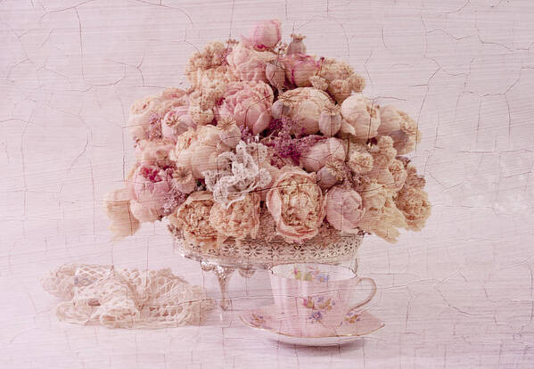 Dried Peonies Poster featuring the photograph Dried Peony Still Life by Sandra Foster