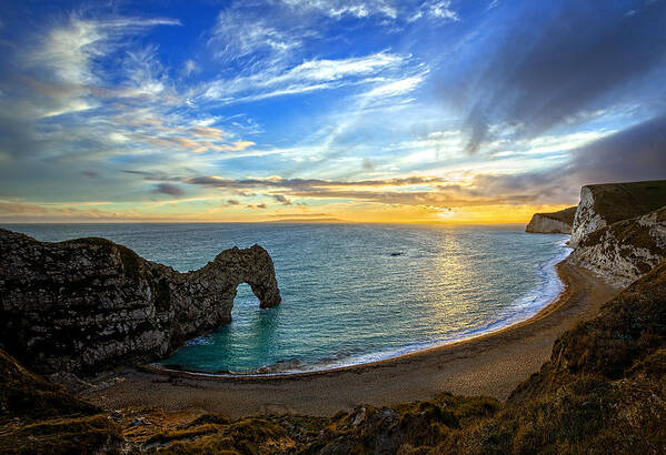Durdle Door Poster featuring the photograph Durdle Door Sunset by Ian Good