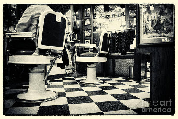 Filmnoir Poster featuring the photograph East Side Barber Shop New York City by Sabine Jacobs