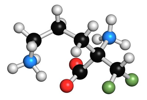 Eflornithine Poster featuring the photograph Eflornithine Drug Molecule by Molekuul