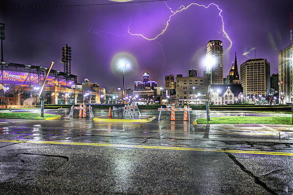 King Kong Poster featuring the photograph Electric Detroit by Nicholas Grunas