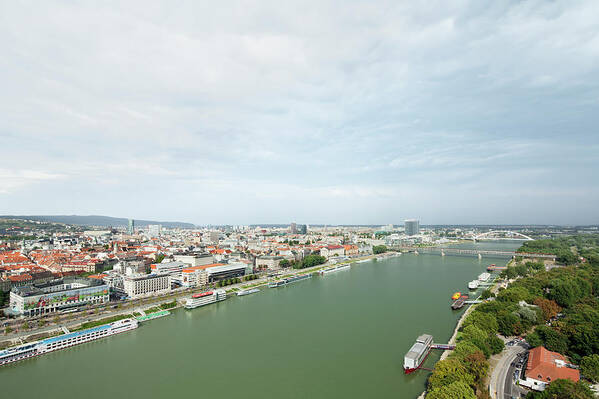 Outdoors Poster featuring the photograph Elevated View Of Bratislava, Danube by Raimund Koch