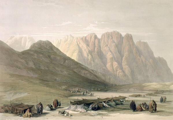 Landscape Poster featuring the drawing Encampment Of The Aulad-said, Mount by David Roberts