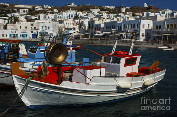 Mykonos Poster featuring the photograph Enchanted Spaces Mykonos Greece 1 by Bob Christopher
