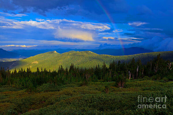 Mountains Poster featuring the photograph End Of the Rainbow by Barbara Schultheis
