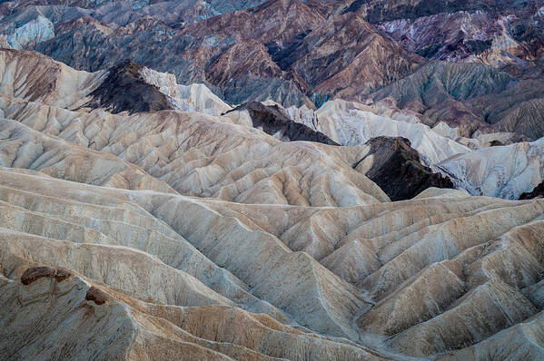 Death Valley Poster featuring the photograph Erosional Landscape - Zabriskie Point #2 by George Buxbaum