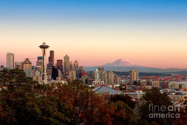 Seattle Poster featuring the photograph Evening Glow by Beve Brown-Clark Photography