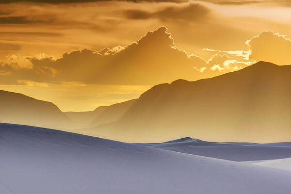 White Sands Poster featuring the photograph Evening Stillness - White Sands Sunset by Nikolyn McDonald