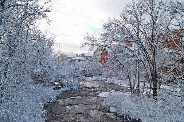 Tranquility Poster featuring the photograph Exeter River With Snow And Ice by Steve Lewis Stock