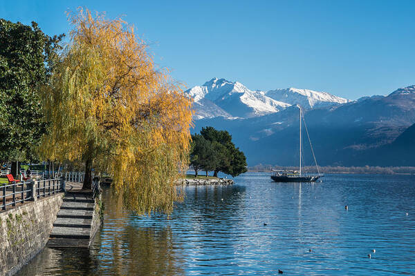 Locarno Poster featuring the photograph Fall Colors in Locarno of Switzerland by Ayhan Altun