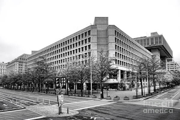 Fbi Poster featuring the photograph FBI Building Front View by Olivier Le Queinec