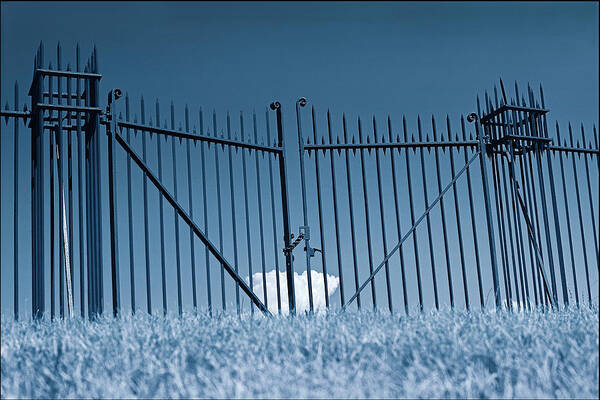 Gated Cloud Poster featuring the photograph Fence and Cloud by Dolores Kaufman