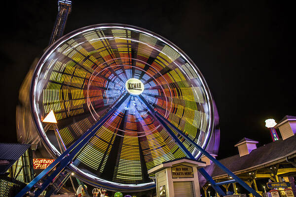 Ferris Poster featuring the photograph Ferris Wheel at Kemah by Micah Goff