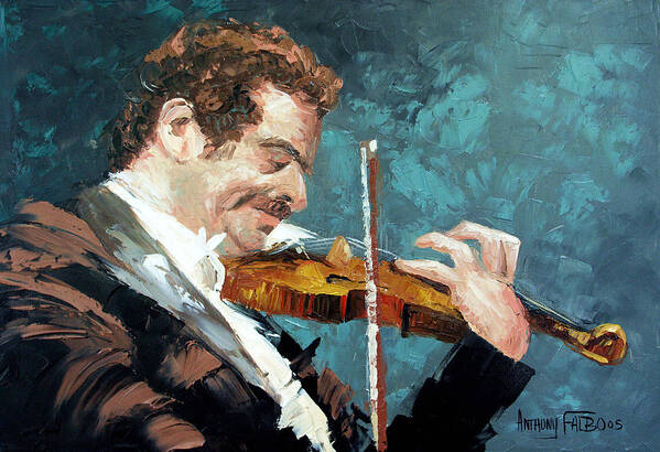 Fiddling Around Framed Prints Poster featuring the painting Fiddling Around by Anthony Falbo