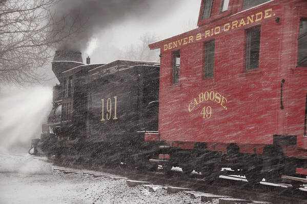 Steam Train Poster featuring the photograph Fighting through the Winter Storm by Ken Smith