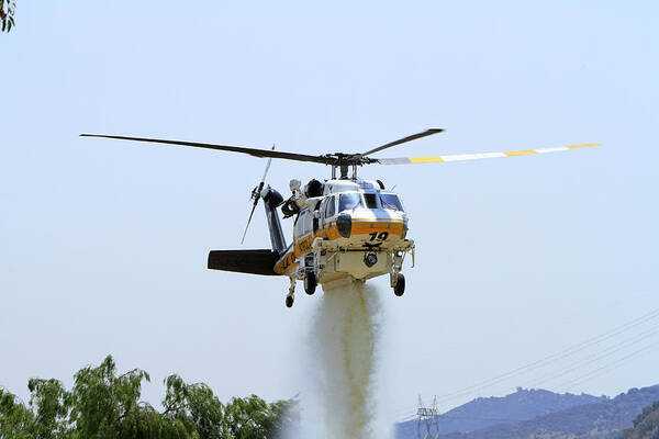 Aviation Poster featuring the photograph Fire Hawk Water Drop by Shoal Hollingsworth