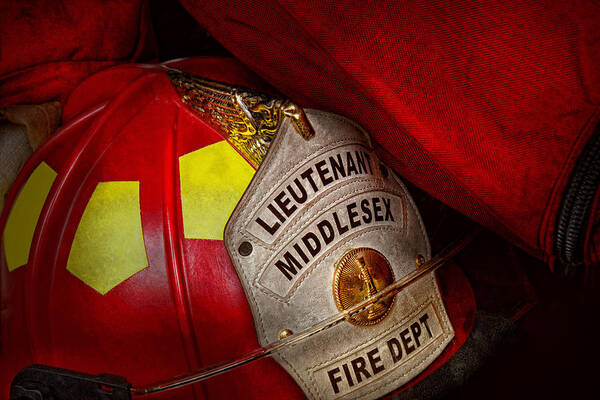 Fireman Poster featuring the photograph Fireman - Hat - Everyone loves red by Mike Savad