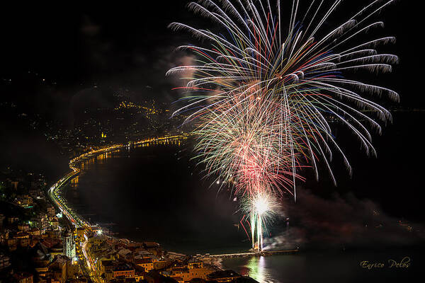 Laigueglia Poster featuring the photograph FIREWORKS LAIGUEGLIA 2013 3242 - ph Enrico Pelos by Enrico Pelos