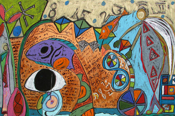 Fish File Poster featuring the painting Fish File Codex The Mother Word 7 by Clarity Artists