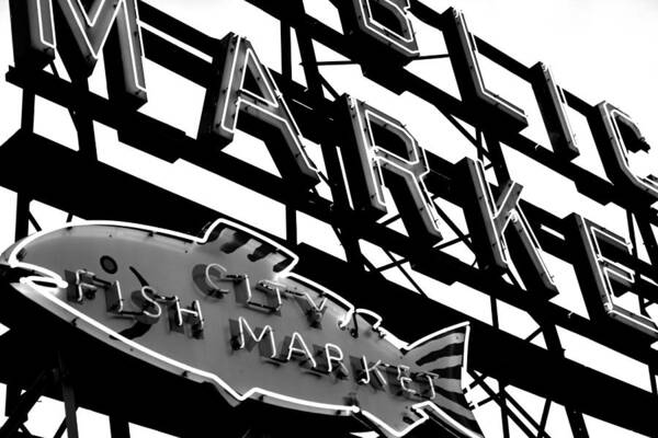 Pikes Place Poster featuring the photograph Fish Market by Benjamin Yeager