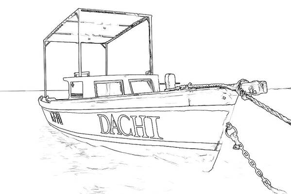 Anchored Poster featuring the photograph Fishing Boat Dachi of the Caribbean by David Letts