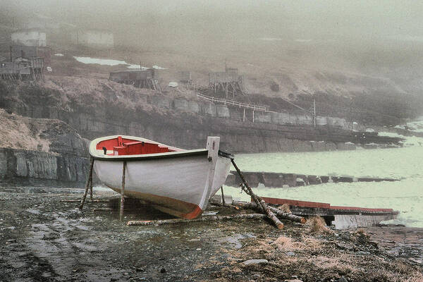 Boat Poster featuring the photograph Flatrock Boat in Winter by Douglas Pike