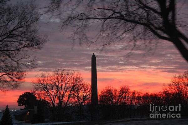 Floyd Monument Poster featuring the photograph Floyd Monument Sunset by Yumi Johnson