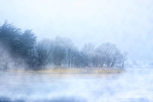 Galway Poster featuring the photograph Fog on the River Corrib in Galway Ireland by Mark E Tisdale