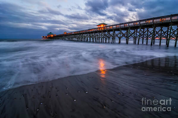 Folly Beach Poster featuring the photograph Folly Blue by Anthony Heflin