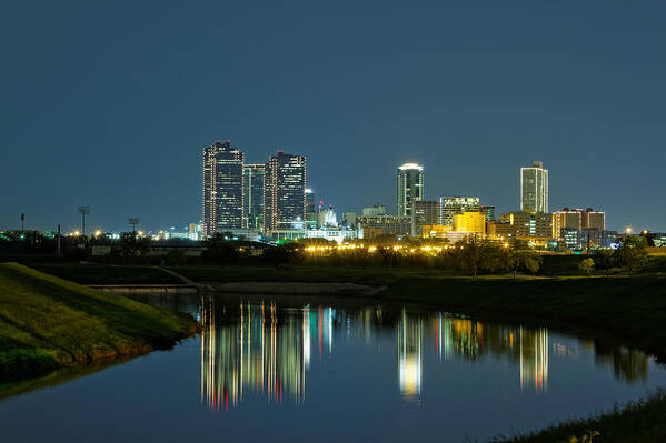 Fort Worth Texas Poster featuring the photograph Fort Worth Reflection by Jonathan Davison