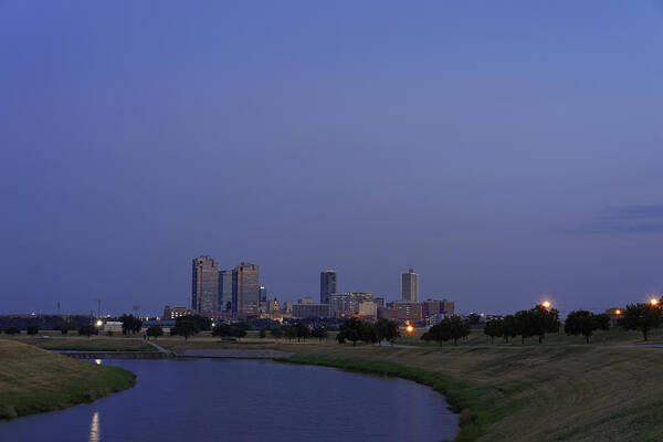 Fort Worth Poster featuring the photograph Fort Worth Sunset Skyline by Jonathan Davison