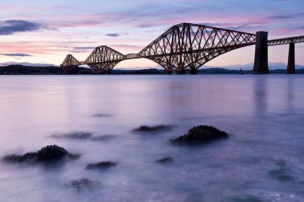 Forth Bridge Poster featuring the photograph Forth Bridge at sundown by Stephen Taylor