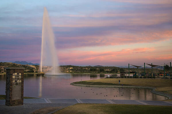 Fountain Hills Poster featuring the photograph Fountain at Fountain Hills Arizona by Dave Dilli
