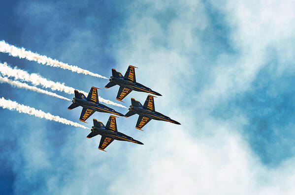 �2012 James David Phenicie Poster featuring the photograph Four Blue Angels by James David Phenicie